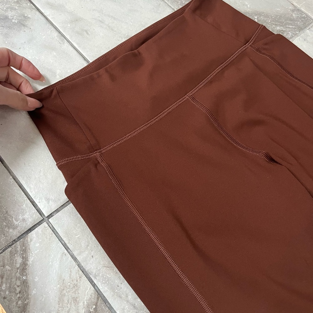 Girlfriend Collective Brown High Rise Pocket Leggings Size S - Picture 2 of 3